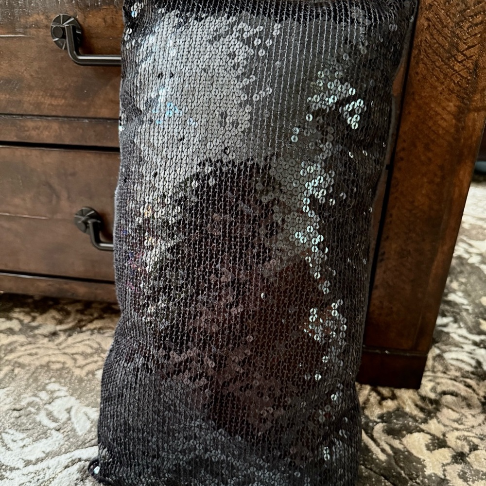 Sophisticated Black Sequin - Decorative Pillow